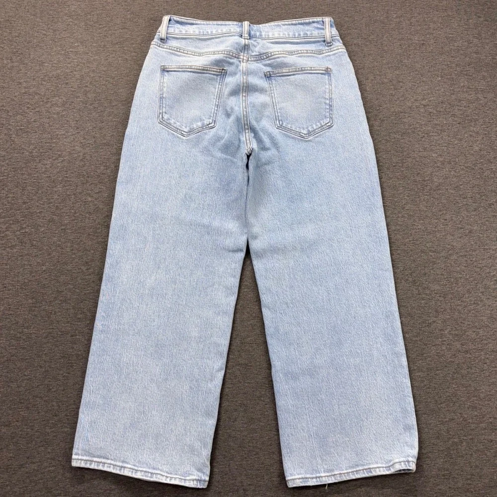 Quince Jeans Womens 30 High Rise Cropped Wide Leg Comfort Stretch Blue Denim - Picture 6 of 13